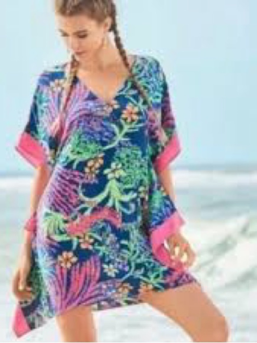 Lilly Pulitzer Julie Silk Caftan EUC